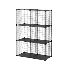 Just Home Collection - Organizador de 6 cubos metálicos de color negro