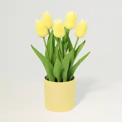 Just Home Collection - Flor artificial tulipan amarillo