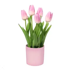 Just Home Collection - Flor artificial tulipan rosa