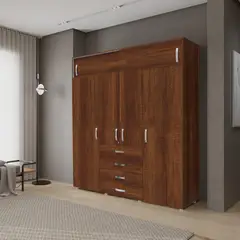 Maderkit - Closet Dual 6 Puertas Caramelo