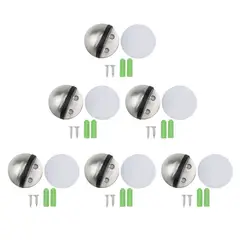 Fixser - Topes de Puerta Acero Inoxidable 6 Piezas