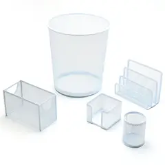 Just Home Collection - Set organizador de oficina 5 piezas blanco