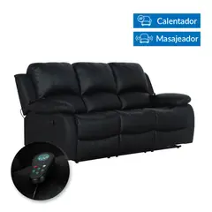 Just Home Collection - Sofá Reclinable Masajeador Atlanta 3 Plazas
