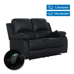 Just Home Collection - Sillón Reclinable Atlanta Masajeador 2 Plazas