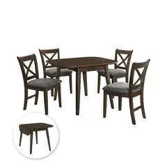 Just Home Collection - Set Comedor con 4 Sillas Extendible 106.6X91.5X76.2 cm