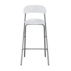 Just Home Collection - Silla bar plegable blanca 46 x 50 x 98 cm
