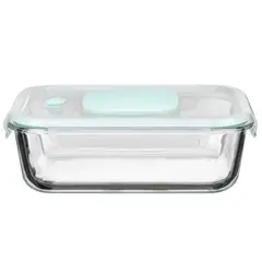 Just Home Collection - Contenedor de vidrio con tapa al vacío 1050 ml