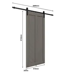 Holztek - Puerta Corrediza de 213.4 x 91.4 cm Gris.