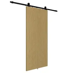 Holztek - Puerta corrediza de MDF Tall de 213.4 x 91.4 cm Café