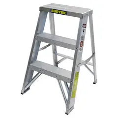 Foy - Escalera de tijera de Aluminio de 3 peldaños 0.60 m hasta 90 kg