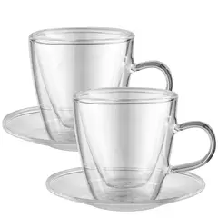 Just Home Collection - Set 2 tazas café doble pared 80 ml