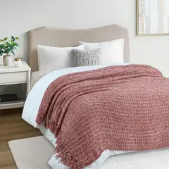 Just Home Collection - Frazada Boho de 130 x 160 cm Rosa