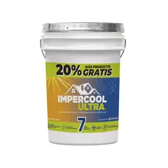 Impercool - Impermeabilizante Ultra Fibratado Máxima protección solar - 7 Años de 22.7 Lts - Blanco
