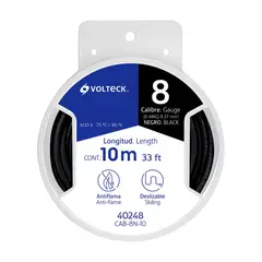 Volteck - Carrete con 10 m de Cable THHW-LS 8 AWG Negro,