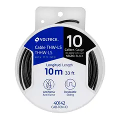 Volteck - Carrete con 10 m de Cable THHW-LS 10 AWG Negro,