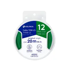 Volteck - Carrete con 20 m de Cable THHW-LS 12 AWG Negro,