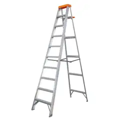 Ubermann - Escalera de tijera de aluminio de 9 peldaños 2.9 m hasta 136 kg