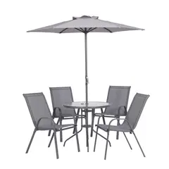 Just Home Collection - Juego de Comedor para Exterior Metal Nairobi 4 Personas