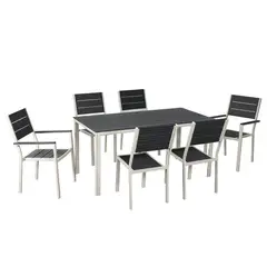 Just Home Collection - Juego de Comedor para Exterior Frankfurt 6 Personas