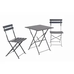 Just Home Collection - Juego de Balcón Metal Bergamo 3 Piezas