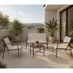 Just Home Collection - Sala de Exterior Metal Dubo 4 Personas