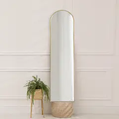 Just Home Collection - Espejo Decorativo Semicírcular Curve de 30 x 120 cm Dorado