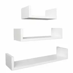 Just Home Collection - Set de 3 Repisas Flotantes Blancas
