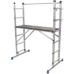 undefined - Andamio Plegable Convertible en Escalera de Aluminio de 12 peldaños 1.69 m hasta 150 kg