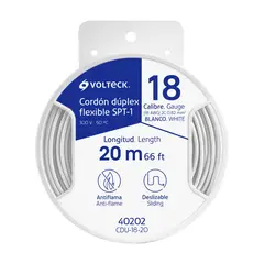 Volteck - Carrete con 20 m Cordón Dúplex Flexible SPT 18 AWG,