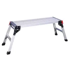 undefined - Plataforma escalera antideslizante de aluminio de 2 niveles hasta 150 kg hasta 150 kg