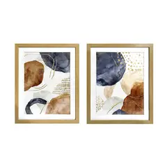 Just Home Collection - Set de 2 cuadros decorativos Geo de 33 x 43 cm