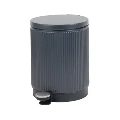 Just Home Collection - Bote de Basura Soft Strip Metálico con Pedal de 5L Gris