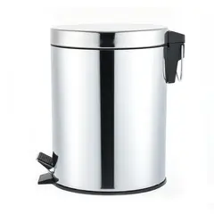 Just Home Collection - Set 2 Botes de Basura Metálicos con Pedal de 5L Plata