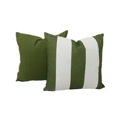 Just Home Collection - Kit de 2 cojines decorativos de 45 x 45 cm Verde/ Blanco