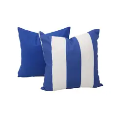 Just Home Collection - Kit de 2 cojines decorativos de 45 x 45 cm Azul/ Blanco
