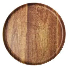 Just Home Collection - Plato redondo de melamina diseño madera