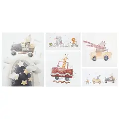 Just Home Collection - Set de 5 Cuadros Canvas Decorativos Infantiles KidDo