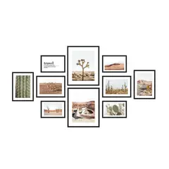 Just Home Collection - Set de 10 marcos para fotografía Negro