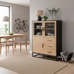 Just Home Collection - Vitrina Santa Cruz 104 x 40 x 135 cm