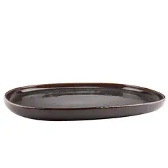 Just Home Collection - Plato ovalado glaze brown 23 x 33 cm