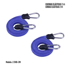 Autostyle - Set de 2 Cuerdas Elásticas 2 m Azul