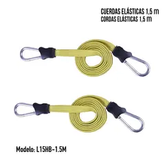 Autostyle - Set de 2 Cuerdas Elásticas 1.5 m Amarillo