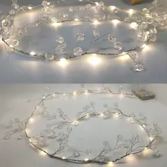 Just Home Collection - Guirnalda MicroLED 25 luces de Gotas Baterías Luz Cálida