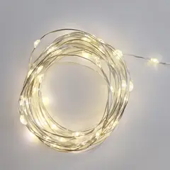 Just Home Collection - Guirnalda MicroLED 50 luces de Baterías Luz Cálida