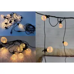 Just Home Collection - Guirnalda LED 10 Luces Bola Eléctrica Luz Cálida