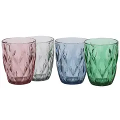 Just Home Collection - Vaso de Vidrio 280 ml colores