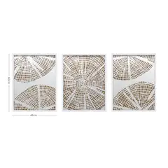 Just Home Collection - Set de 3 Cuadros Decorativos en Tela de 46 x 60 cm Blanco