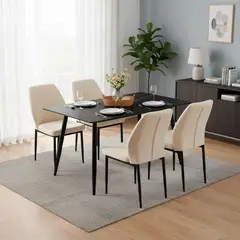 Just Home Collection - Comedor con 4 Sillas Mogani 100 X 100 cm