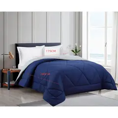 Just Home Collection - Edredón Individual Azul