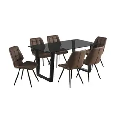 Just Home Collection - Set Comedor con 6 Sillas Pera 97 x 167 x 33 cm